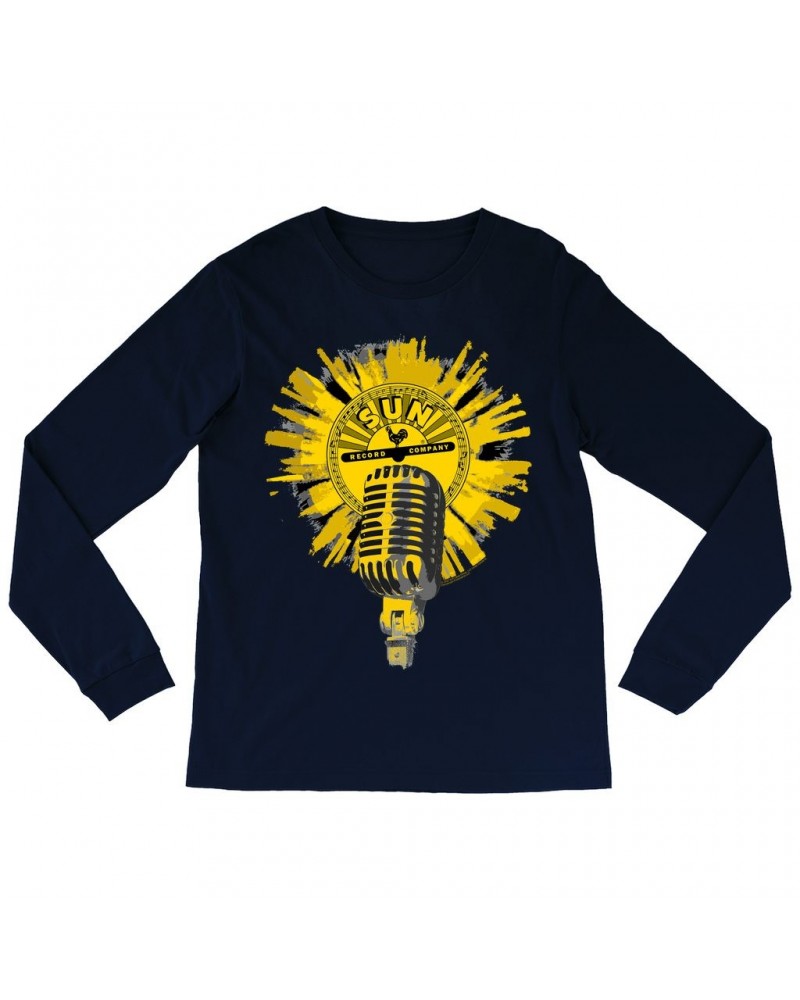 Sun Records Long Sleeve Shirt | Logo And Mic Yellow Burst Shirt $14.38 Shirts