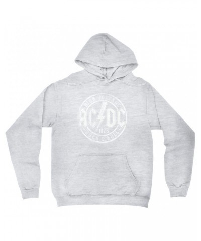 AC/DC Hoodie | Rock And Roll 1975 Stamped Design Distressed Hoodie $17.58 Sweatshirts