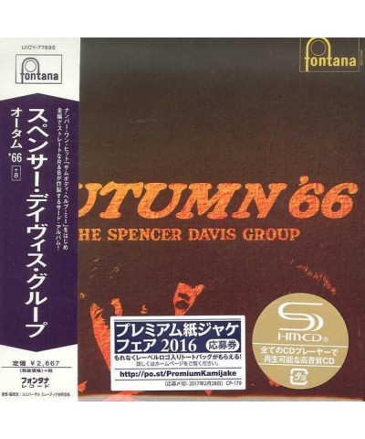 The Spencer Davis Group AUTUMN 66 (LTD/SHM/MINI LP SLV/REISSUE) CD $12.02 Vinyl