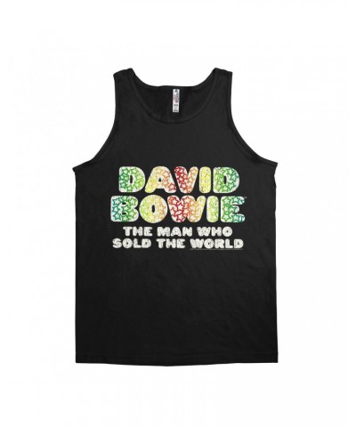 David Bowie Unisex Tank Top | Rainbow Funky The Man Who Sold The World Logo Distressed Shirt $8.23 Shirts