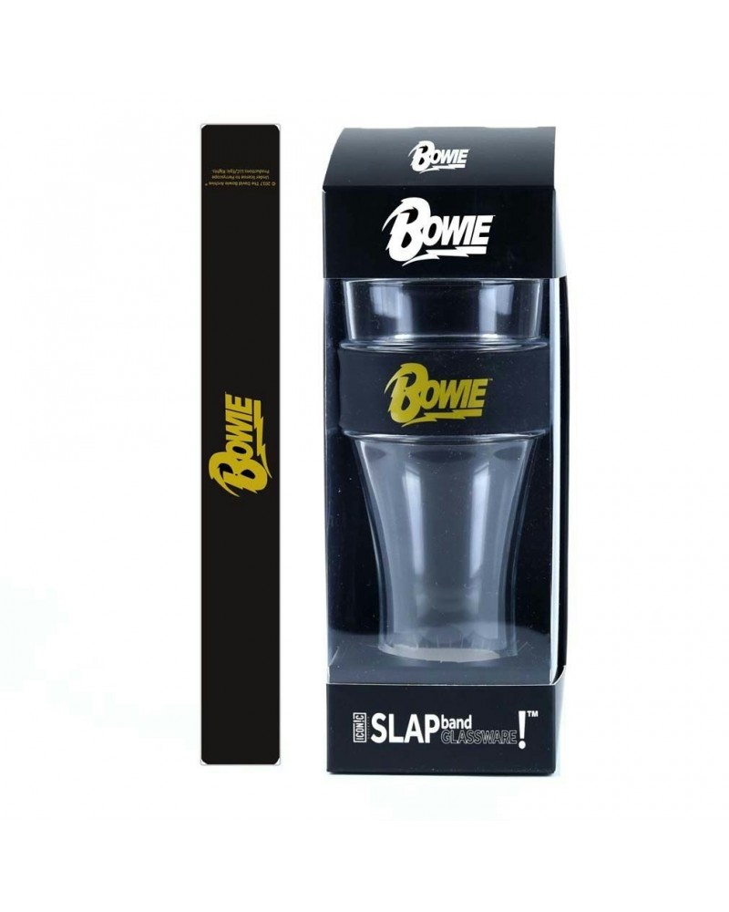 David Bowie Gold Logo Heavy Duty Slap Band Pint Glass $7.38 Drinkware