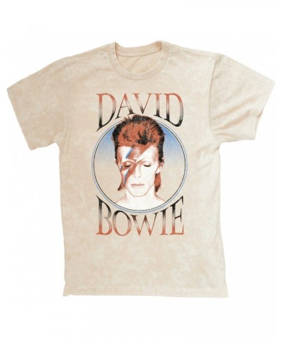 David Bowie T-shirt | Reissue Aladdin Sane Design Distressed Mineral Wash Shirt $11.08 Shirts