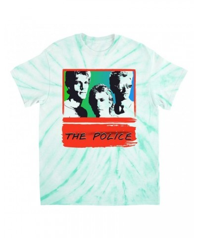 The Police T-Shirt | Red Rainbow Ombre Synchronicity Tie Dye Shirt $8.89 Shirts