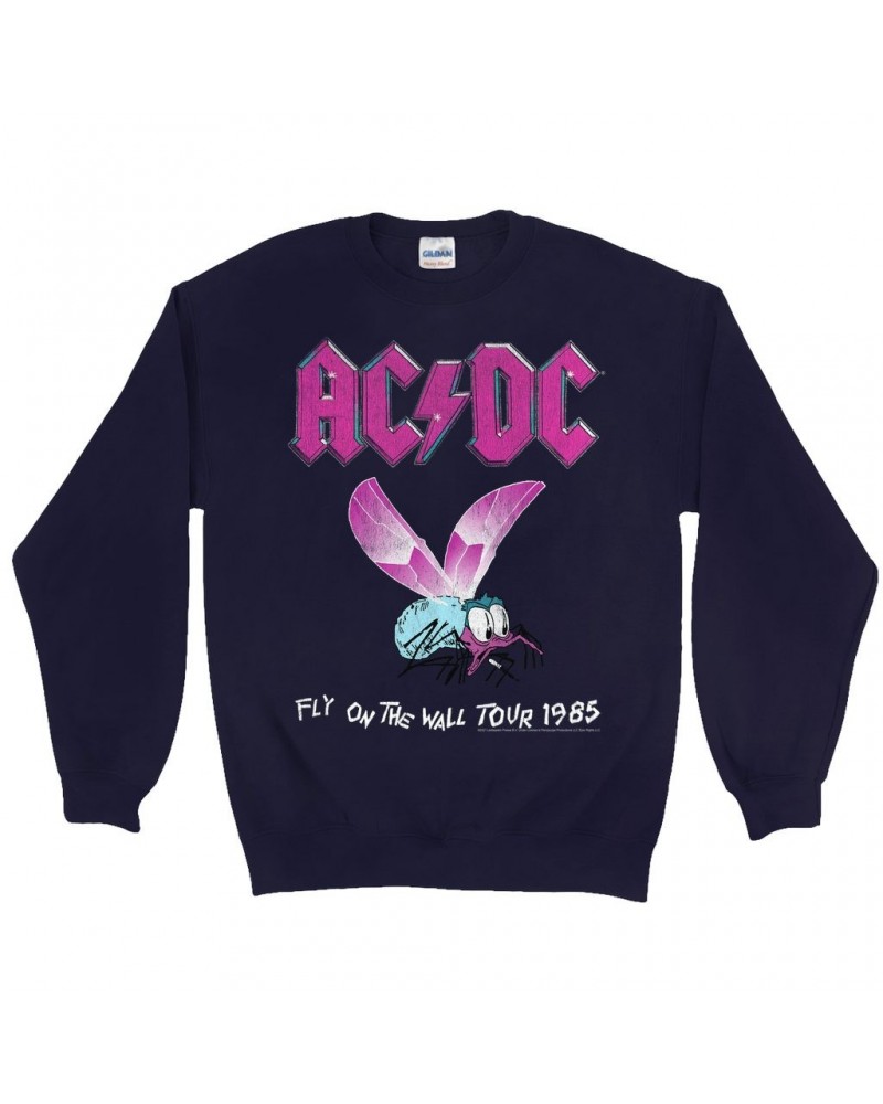 AC/DC Sweatshirt | Fly On The Wall Tour 1985 Sweatshirt $16.08 Sweatshirts