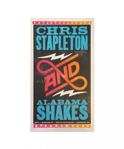 Alabama Shakes Chris Stapleton and Alabama Shakes Poster - Milwaukee WI 7/2/2016 $8.20 Decor