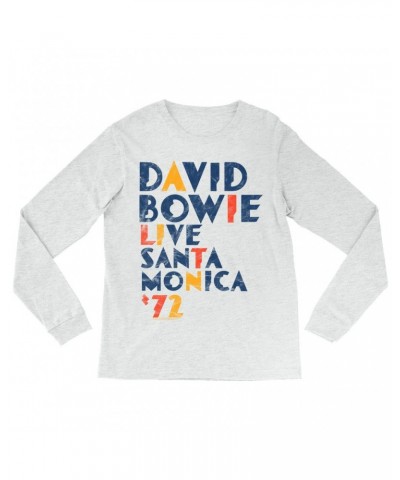 David Bowie Long Sleeve Shirt | LIVE In Santa Monica 1972 Distressed Shirt $13.18 Shirts