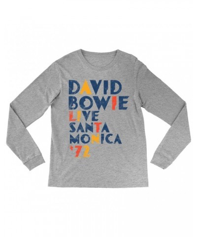 David Bowie Long Sleeve Shirt | LIVE In Santa Monica 1972 Distressed Shirt $13.18 Shirts