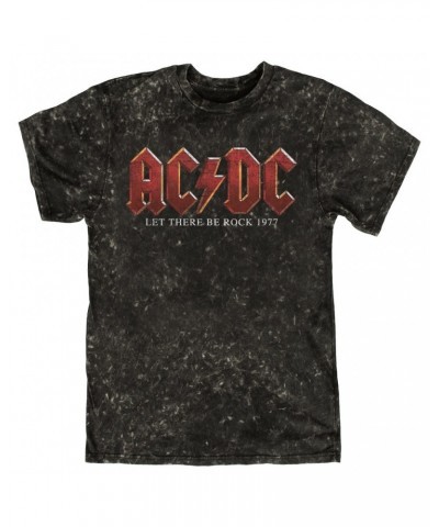 AC/DC T-shirt | Let There Be Rock 1977 Design Distressed Mineral Wash Shirt $14.08 Shirts