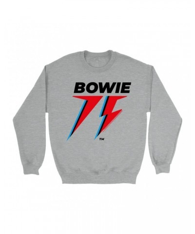 David Bowie Sweatshirt | Black Blue & Red 75th Logo Sweatshirt $16.43 Sweatshirts