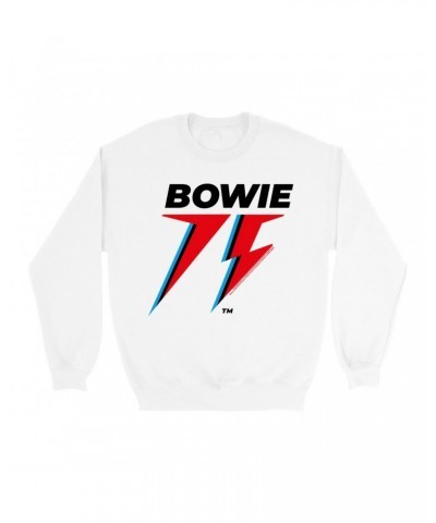 David Bowie Sweatshirt | Black Blue & Red 75th Logo Sweatshirt $16.43 Sweatshirts