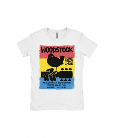 Woodstock Ladies' Boyfriend T-Shirt | Colorful Ombre Festival Poster Image Shirt $11.48 Shirts