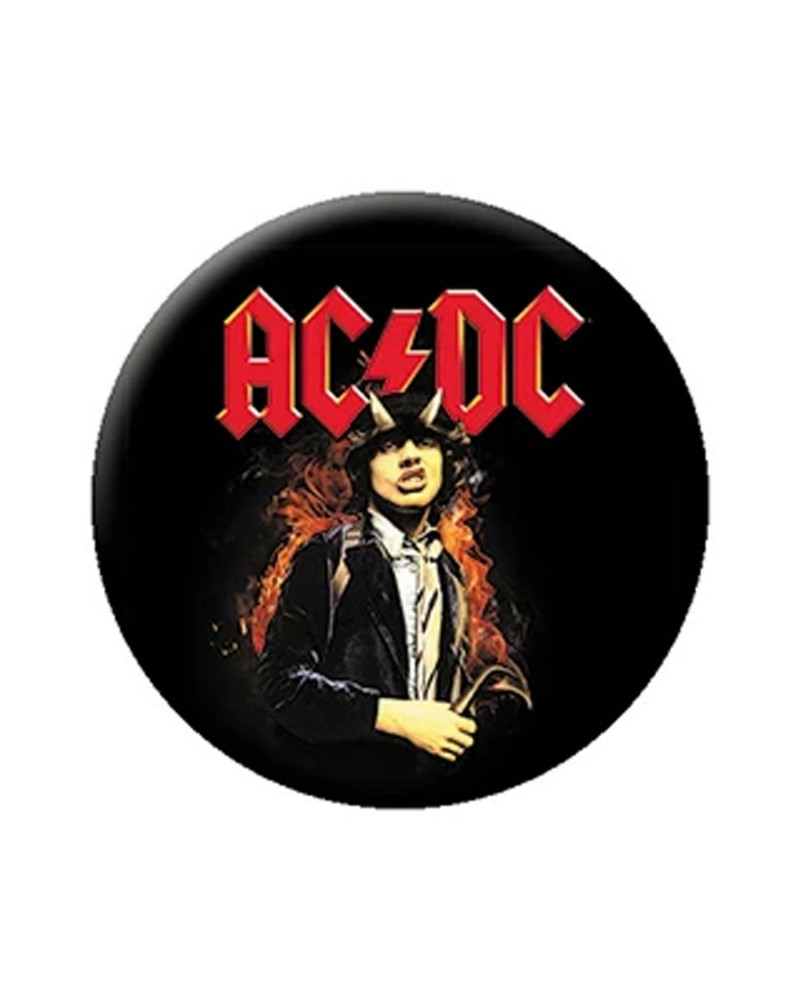 AC/DC Angus On Fire 1.25" Button $0.25 Accessories