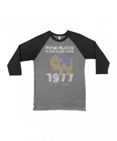 Pink Floyd 3/4 Sleeve Baseball Tee | In The Flesh 1977 NYC Concert Distressed Shirt $9.28 Shirts