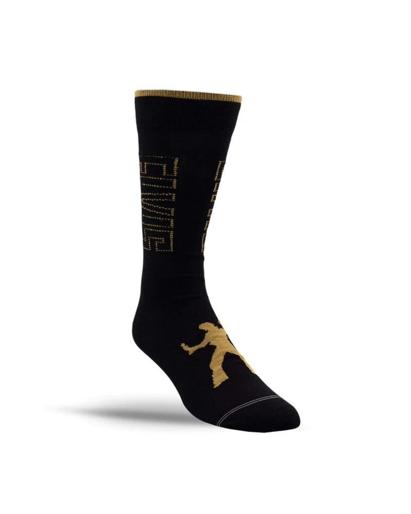 Elvis Presley Signature Crew Socks - Black and Gold $4.31 Footware