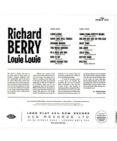 Richard Berry LP - Louie Louie (180g) (colored vinyl) $19.07 Vinyl