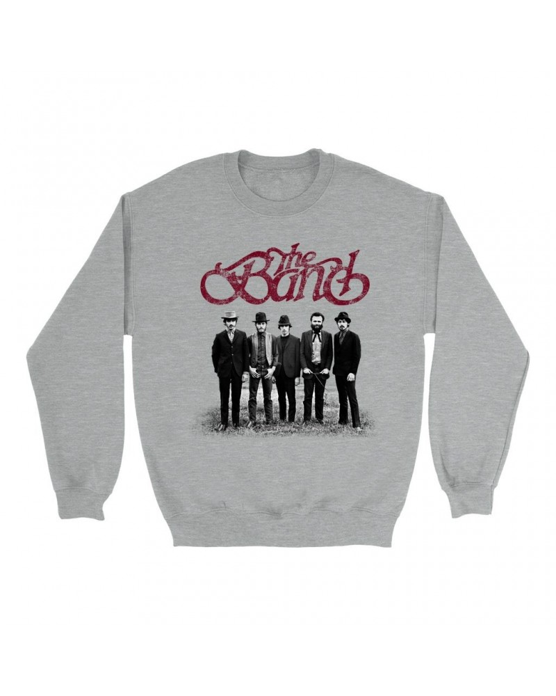 The Band Sweatshirt | Group Photo And Logo Distressed Sweatshirt $10.83 Sweatshirts