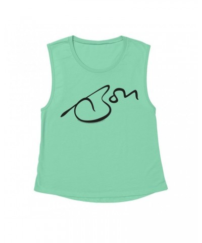 Bon Scott Ladies' Muscle Tank Top | Signature Shirt $12.85 Shirts