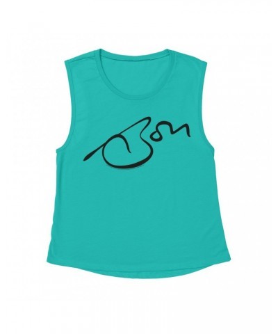 Bon Scott Ladies' Muscle Tank Top | Signature Shirt $12.85 Shirts