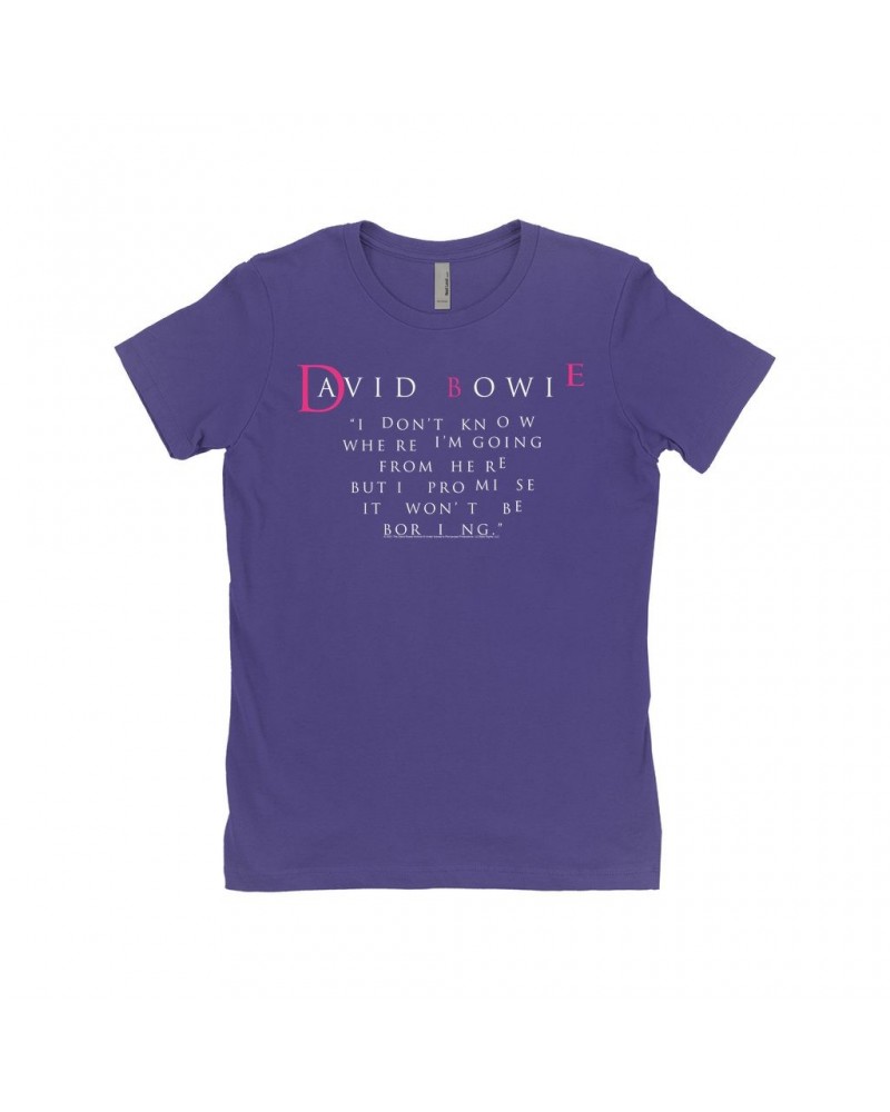 David Bowie Ladies' Boyfriend T-Shirt | Where I Am Going Quote Shirt $10.98 Shirts