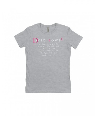 David Bowie Ladies' Boyfriend T-Shirt | Where I Am Going Quote Shirt $10.98 Shirts