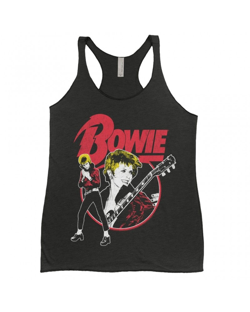 David Bowie Ladies' Tank Top | 1972 Photo Collage Distressed Shirt $9.55 Shirts