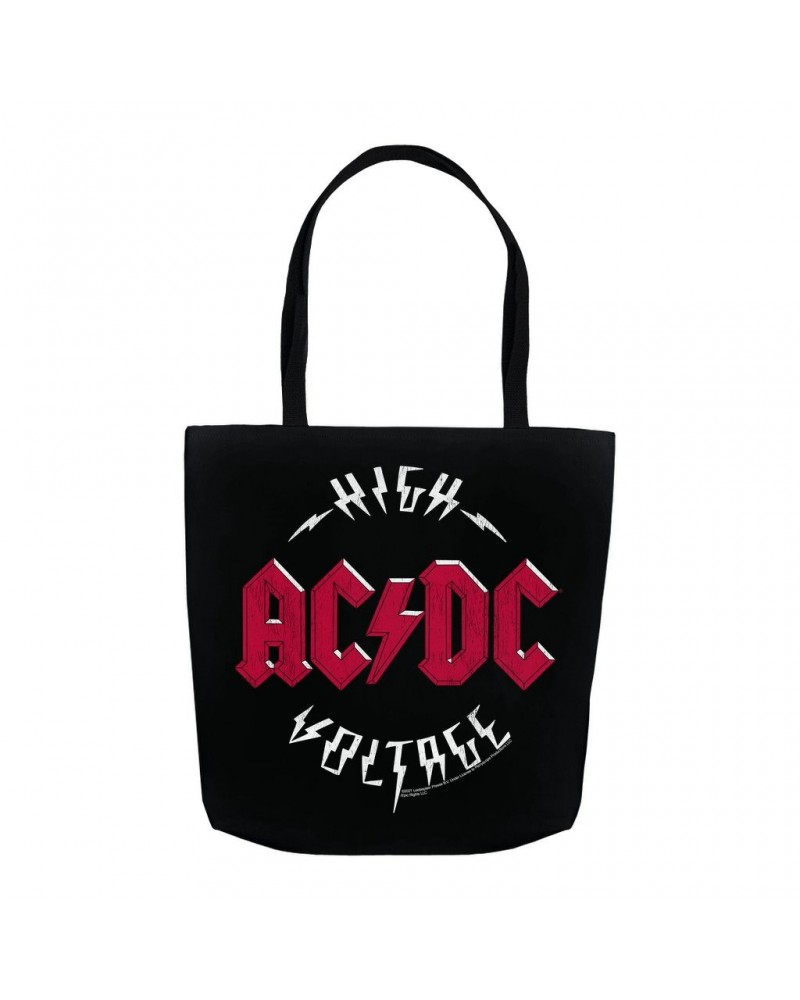 AC/DC Tote Bag | High Voltage Red Logo Distressed Bag $9.60 Bags